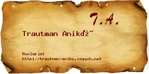 Trautman Anikó névjegykártya